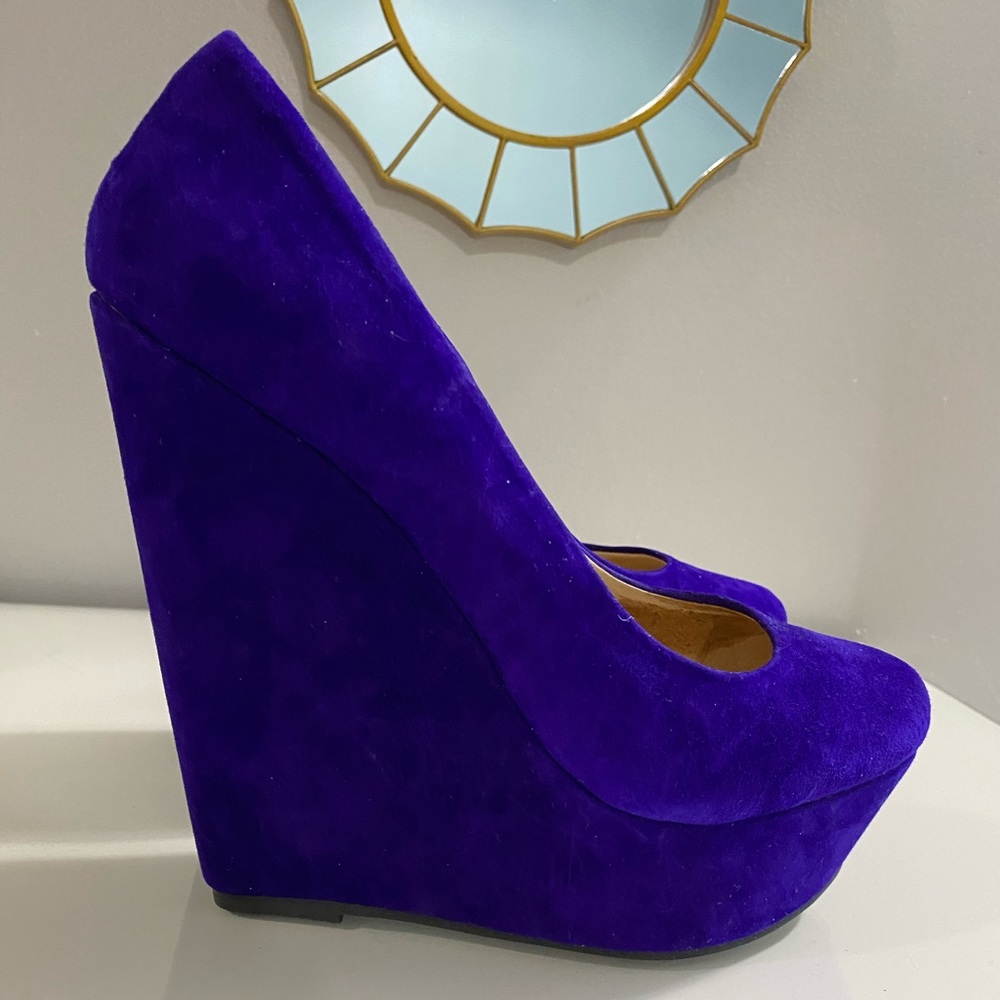 Purple platform heels